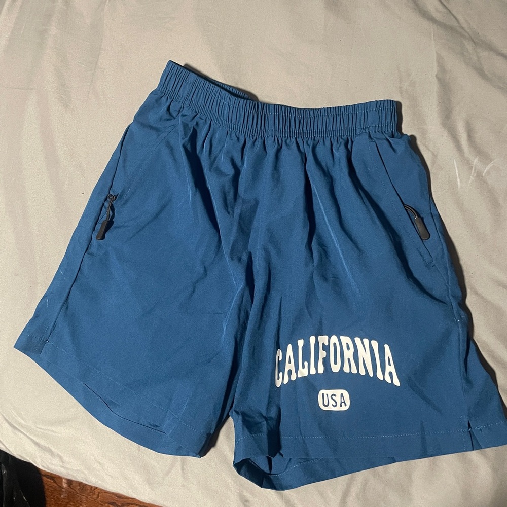 Blue Kids Shorts with California Print